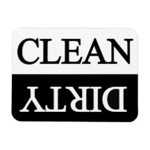 Clean dirty black dishwasher vinyl magnets
