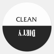 Clean Dirty Dishes Magnet Round Stickers
