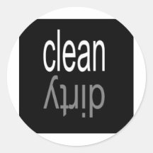 Clean/Dirty Dishwasher Magnet Round Stickers