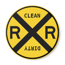 Clean Dirty Dishwasher Railroad Crossing Refrigerator Magnet