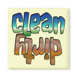 Clean Dirty Magnet Blue Brown, u change background