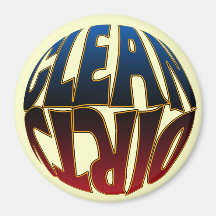 Clean Dirty Magnet, Blue Maroon Red, Round