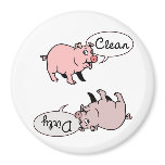Clean Dirty Pigs Refrigerator Magnet
