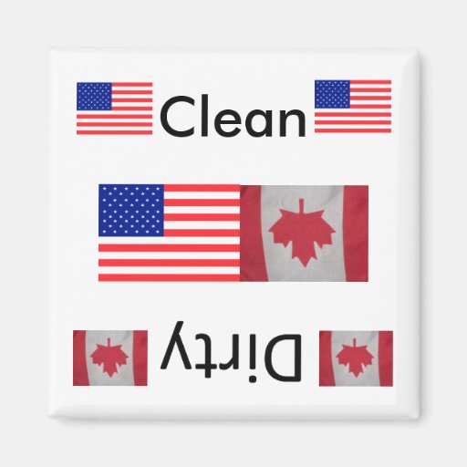 Clean dirty USA Canada flag Dishwasher Magnets