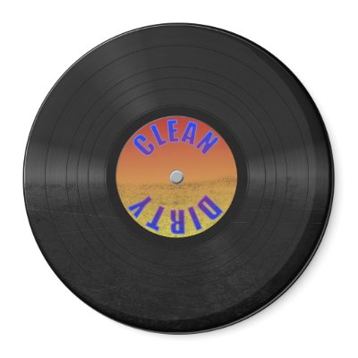 Clean Dirty Vinyl Record Magnet by packratgraphics