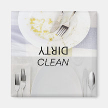 clean dishes, dirty dishes,Dishwasher Magnets
