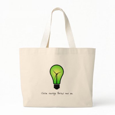 Clean Energy Bulb - Tote Bag by greenearthdesigns
