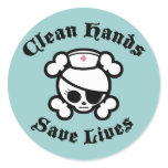 Clean Hands Round Stickers