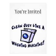 Clean Just Like A Washing Machine Custom Invitation