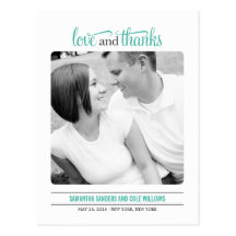 Clean Look Wedding Thank  You Card Postcards