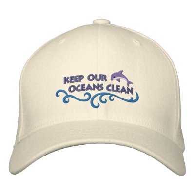 Clean Oceans Baseball Cap by Embroidery4U