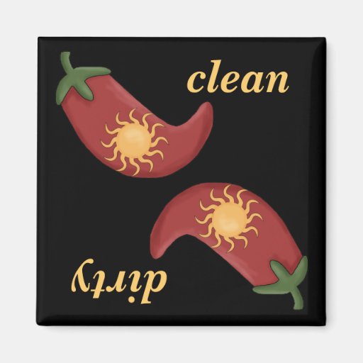 Clean or Dirty Chili Peppers Dishwasher Magnet