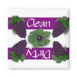 Clean or Dirty Grapes Dishwasher Magnet