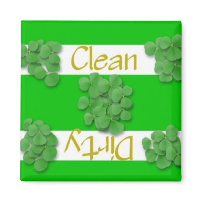 Clean or Dirty Shamrock Dishwasher Magnet by Country1969