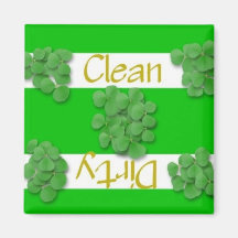 Clean or Dirty Shamrock Dishwasher Magnet