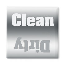 Clean or Dirty Silver Gradient Dishwasher Magnet