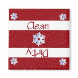 Clean or Dirty Snowflakes Dishwasher Magnet