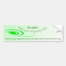 Clean Recycling Bumper Sticker