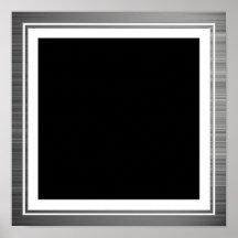 Clean Silver Metallic Edge Border Posters