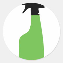 cleaning aerosol can green round sticker