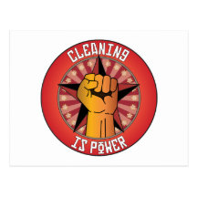 Cleaning Is Power Postcard