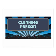 Cleaning Person Marquee Post Card