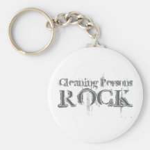 Cleaning Persons Rock Keychains