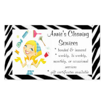 Cleaning services maid business card