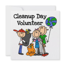 Cleanup Day Volunteer T-shirts and Gifts Personalized Invite
