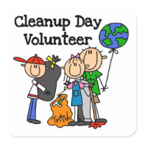Cleanup Day Volunteer T-shirts and Gifts Stickers