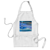 Clear Blue Water Drops Flowing Apron