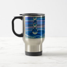 Clear Blue Water Drops Flowing Coffee Mugs