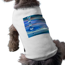 Clear Blue Water Drops Flowing Pet T-shirt