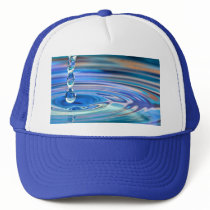 Clear Blue Water Drops Flowing Trucker Hats