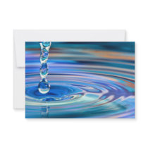 Clear Blue Water Drops Flowing Custom Invitation