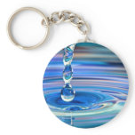 Clear Blue Water Drops Flowing Key Chains