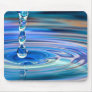 Clear Blue Water Drops Flowing Mouse Pads