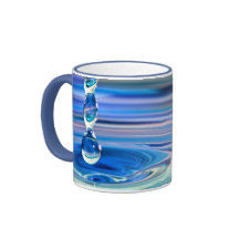 Clear Blue Water Drops Flowing Mug