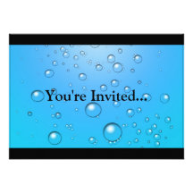Clear Bubbles, Blue Water Custom Announcements