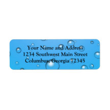 Clear Bubbles, Blue Water Return Address Label