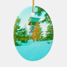 Clear Lake Butte Fire Lookout Christmas Ornaments