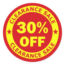Clearance Sale 30 Percent Off Sticker