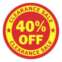 Clearance Sale 40 Percent Off Stickers