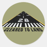 Cleared To Land Runway Round Sticker