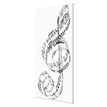Clef triple toile tendue sur châssis
