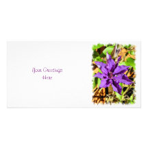 CLEMATIS PERSONALIZED PHOTO CARD