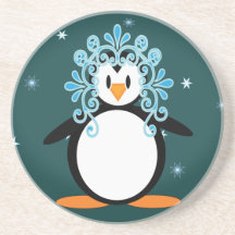 Cleo-Penguina Snowflake Coaster