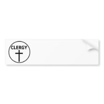 Clergy  Emblem for Pastors, Reverends & Ministers Bumper Stickers