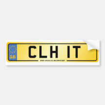 CLH IT Number Plate Bumper Sticker