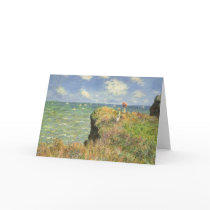 Cliff Walk at Pourville by Claude Monet Greeting Card